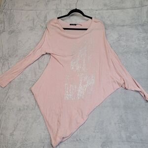 Stella Carakasi Light Pink & Silver Womens XS Blouse